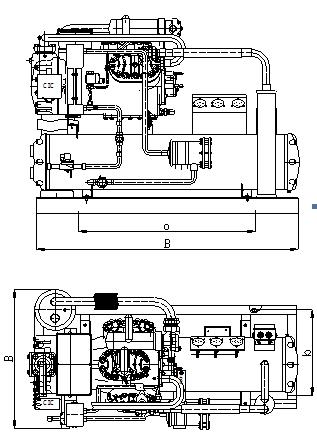 Two Stage Water Cooled Piston Condensing Unit – Large Scale Refrigeration Unit (-40~-25℃)