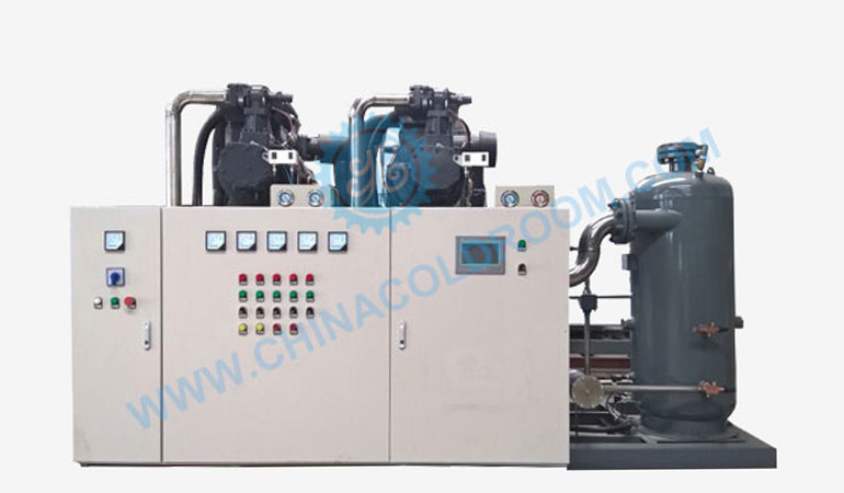 Two Stage Water Cooled Piston Condensing Unit – Large Scale Refrigeration Unit (-40~-25℃)